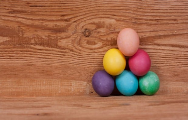 Easter - the pyramid of colored egg